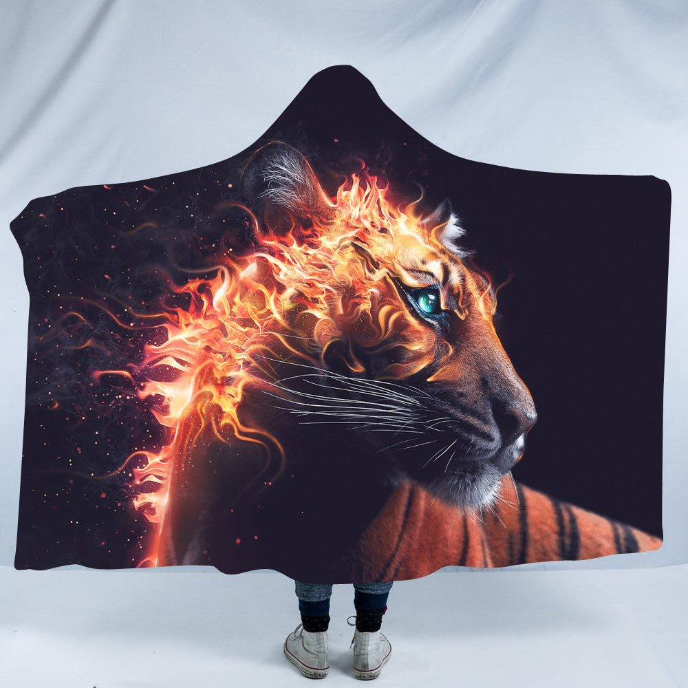 Double-Layer Tiger Plus Velvet Sofa Blanket: Perfect for Home Leisure and Laziness