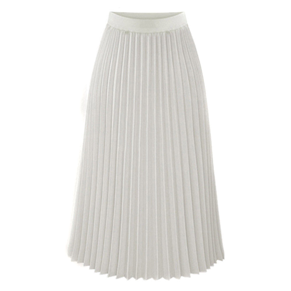 Women's mid-length chiffon skirt