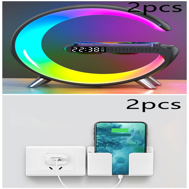 2023 New Intelligent G Shaped LED Lamp Bluetooth Speake Wireless Charger Atmosphere Lamp App Control For Bedroom Home Decor - myetyn