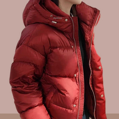 Elegant High-grade Loose Hooded Thickened Thermal Cotton Coat Jacket