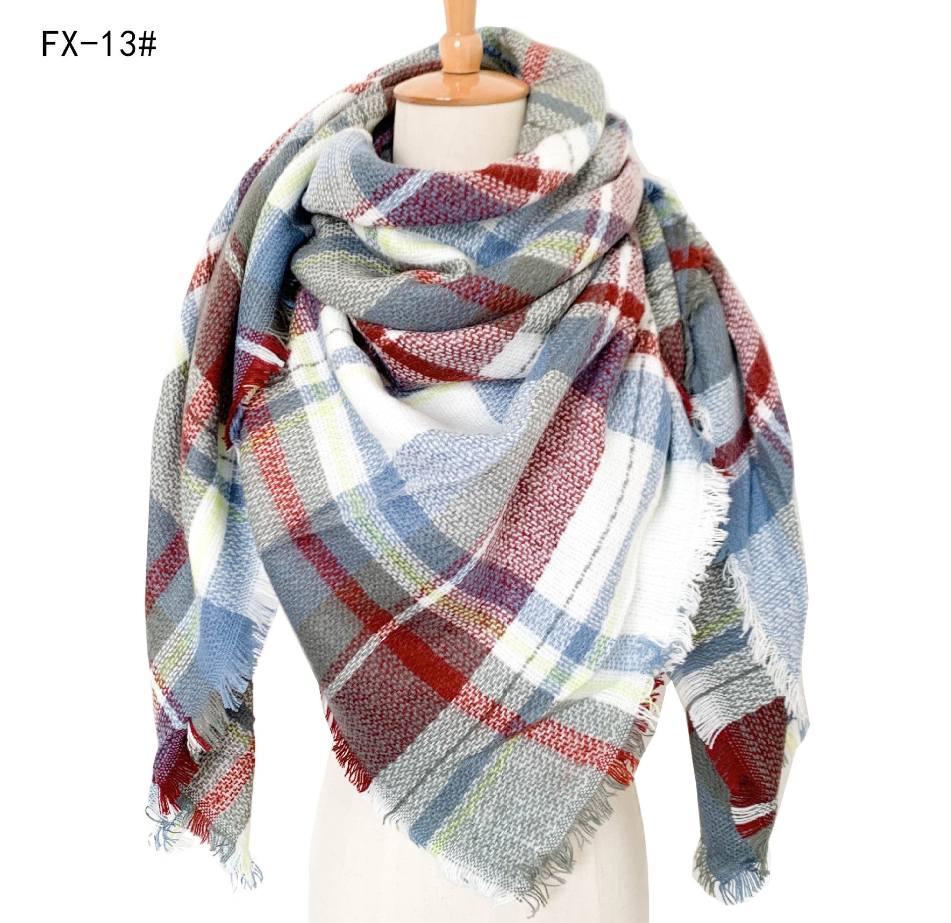 Double-Sided Colorful Plaid Scarf with Cashmere-like Feel - myETYN