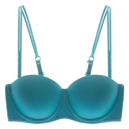 Seamless Underwear Women's Small Chest Push Up Strapless Bra Demi Cup