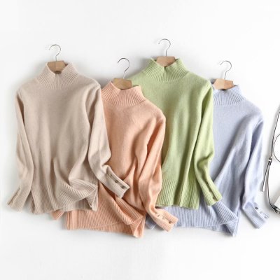 Pullover High-Collar Long-Sleeve Knitted Sweater