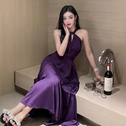 More Than Multiple Wear Rope Cross Backless Bandage One-piece Dress Women