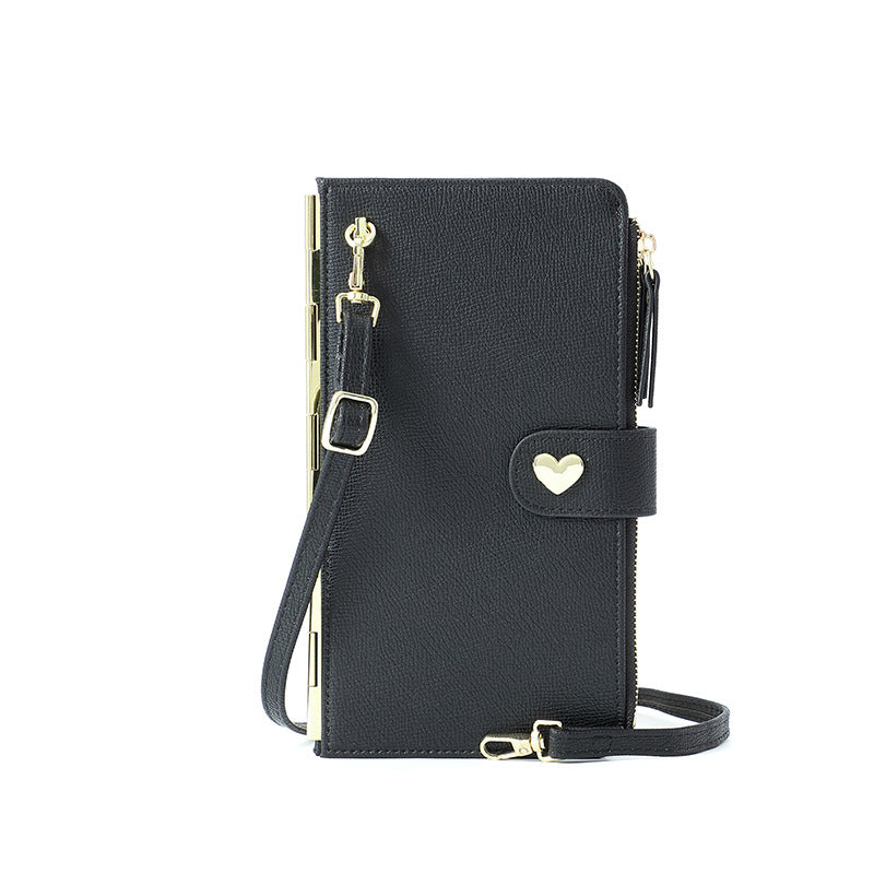 Mobile Phone Bags With Transparent Touch Screen Love Buckle Long Wallet Women Multifunctional Crossbody Shoulder Bag - myETYN