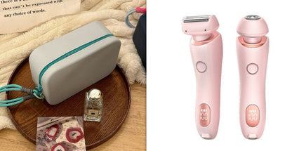 2 In 1 Hair Removal Epilator USB Rechargeable Trimmer Women Body Razor Face Leg Armpit Bikini Hand Pubic Shaver Hair Remover - myetyn