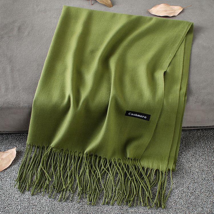 Fashion Simple Solid Color Tassel Scarf Shawl - myETYN