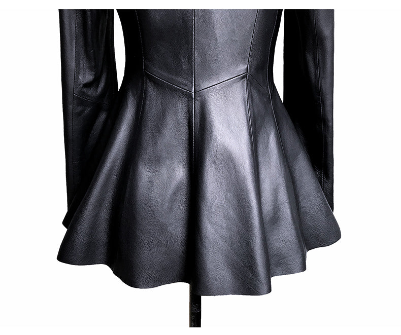 Women’s Slim-Fit Black Short Leather Jacket