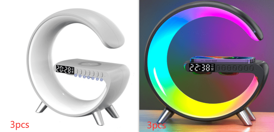 2023 New Intelligent G Shaped LED Lamp Bluetooth Speake Wireless Charger Atmosphere Lamp App Control For Bedroom Home Decor - myetyn