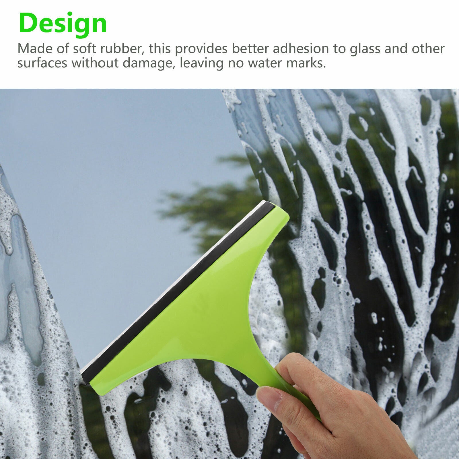 3X Glass Window Wiper Cleaner Squeegee Shower Screen Mirror Home Car Blade Brush Simple Green Car Glass Window Cleaner Wiper Cleaner Household Cleaning Brush Window Cleaning Tools - myETYN