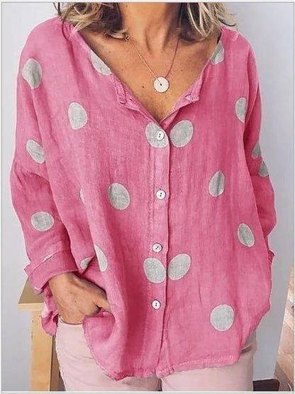 Women's Polkadot Cardigan Fashion Printed Shirt