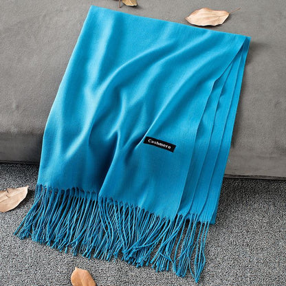 Fashion Simple Solid Color Tassel Scarf Shawl - myETYN