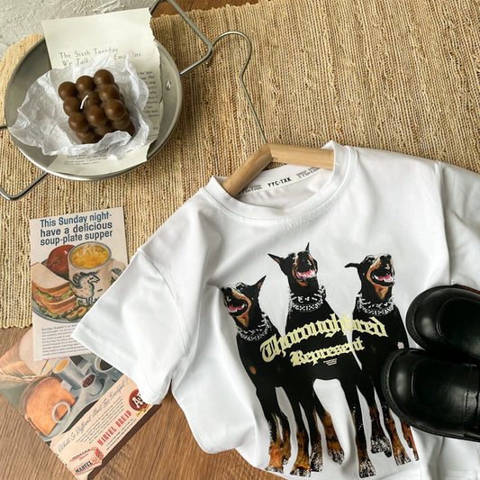 Boys' Trendy Doberman Pinscher T-shirt Casual