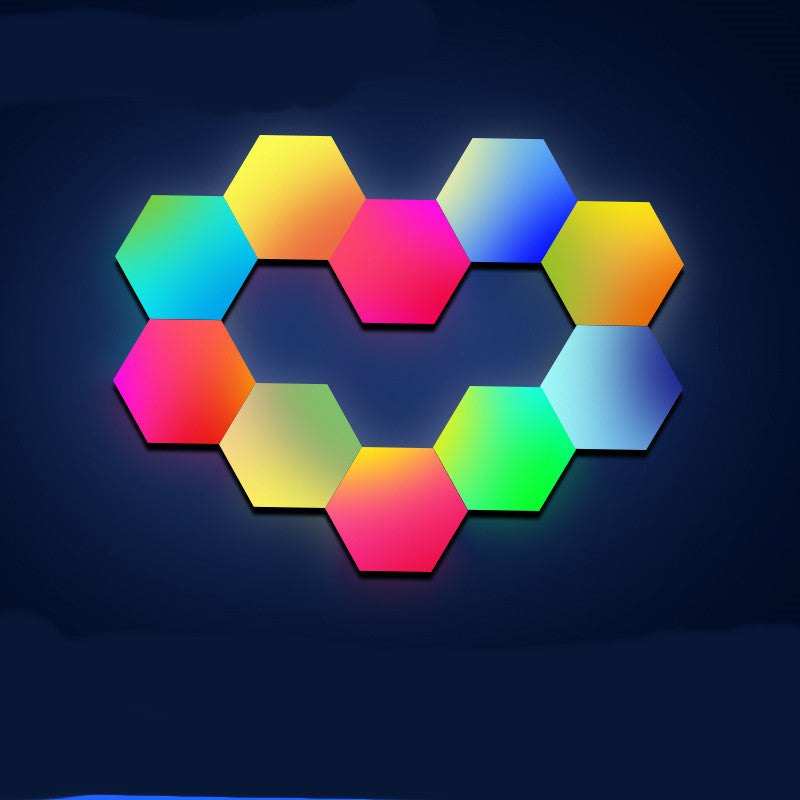 Colorful Color-changing Gaming Atmosphere Smart Quantum Light Induction Honeycomb Bedroom Wall Lamp - myETYN