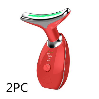 Neck Face Beauty Device Colorful LED Photon Therapy Skin Tighten Reduce Double Chin Anti Wrinkle Remove Lifting Massager - myETYN