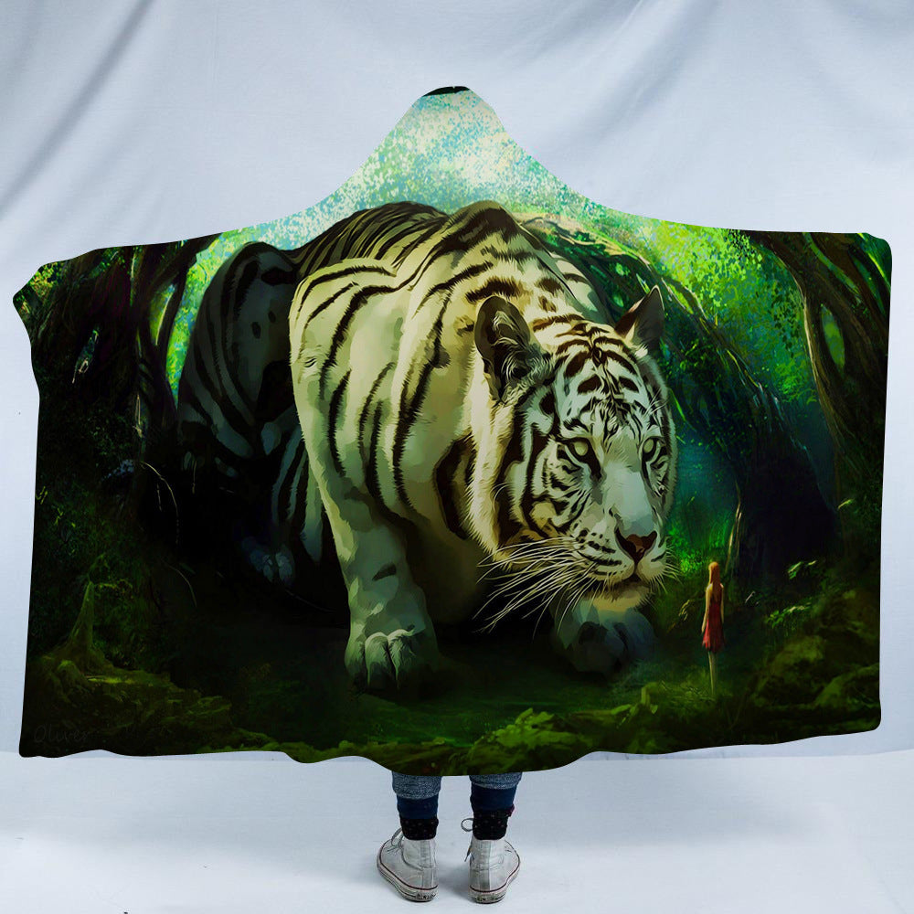 Double-Layer Tiger Plus Velvet Sofa Blanket: Perfect for Home Leisure and Laziness