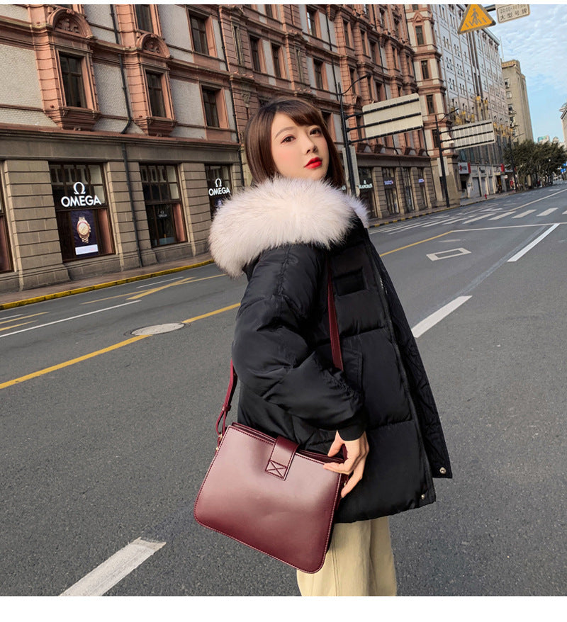 Women's Cotton-padded Coat Korean Big Fur Collar