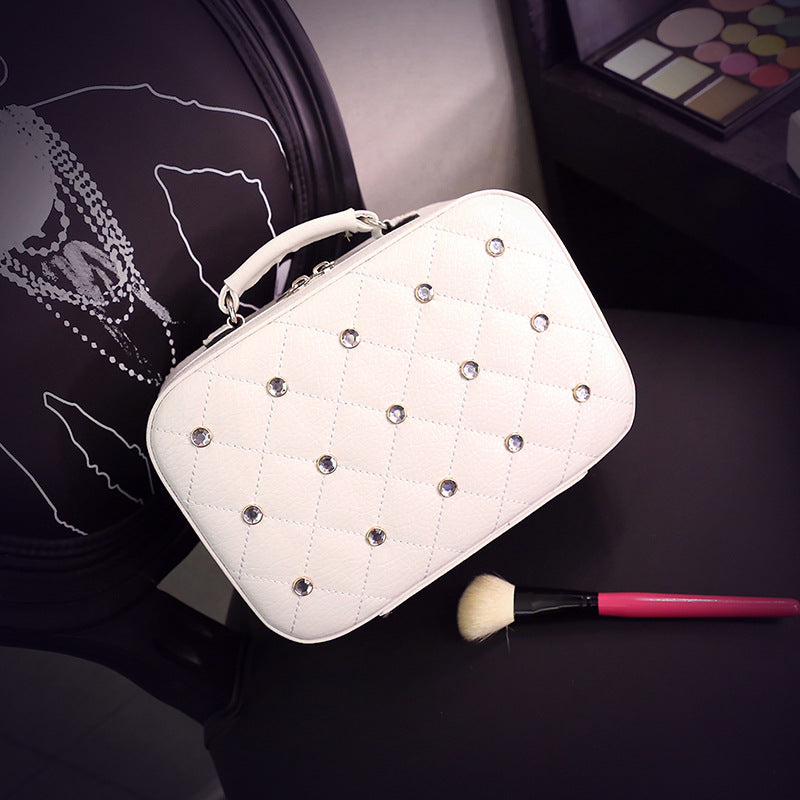 High-end Cosmetic Case With Diamond Cosmetic Bag PU Portable - myETYN