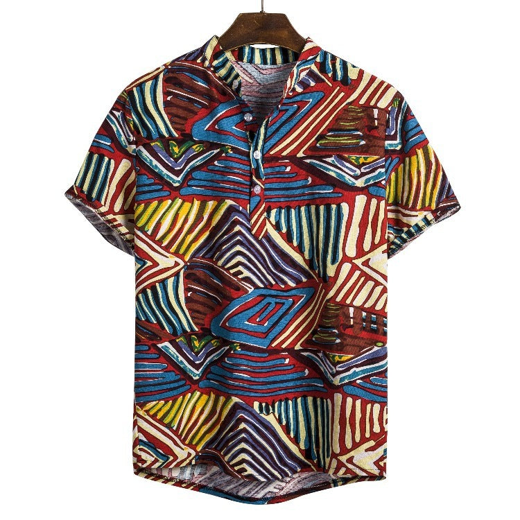 Men's linen printed shirt