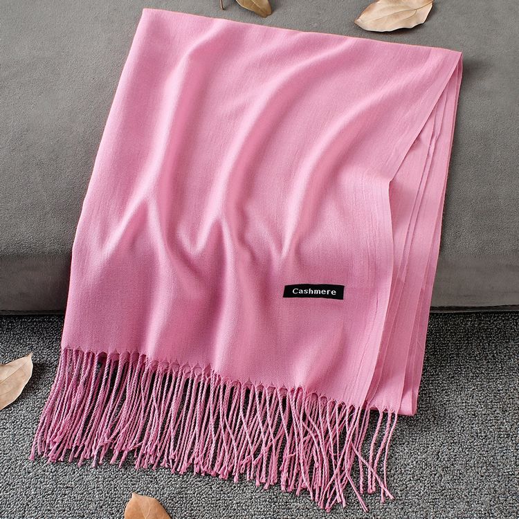 Fashion Simple Solid Color Tassel Scarf Shawl - myETYN