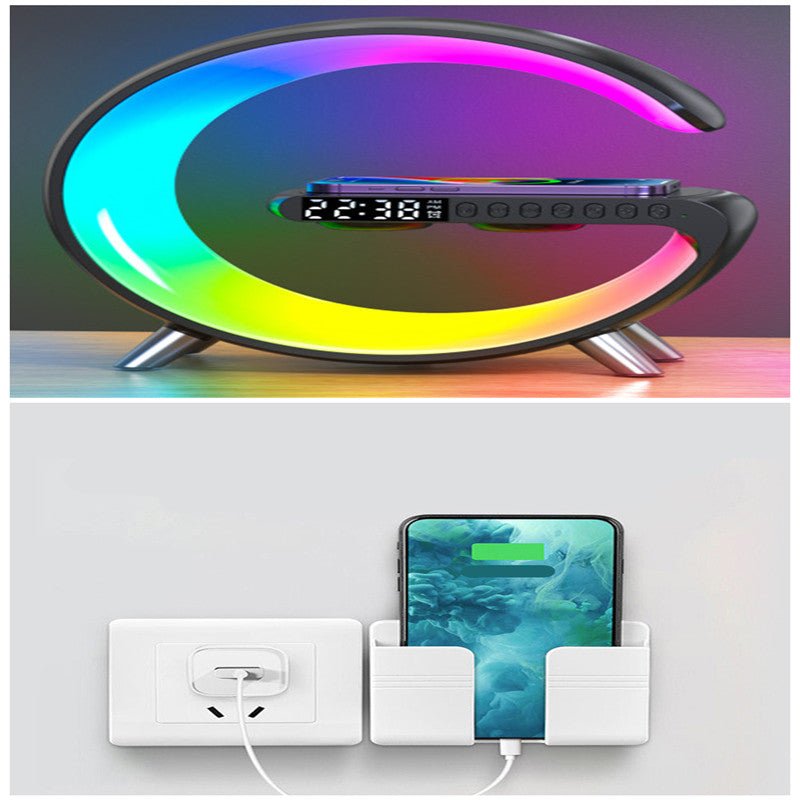 2023 New Intelligent G Shaped LED Lamp Bluetooth Speake Wireless Charger Atmosphere Lamp App Control For Bedroom Home Decor - myetyn