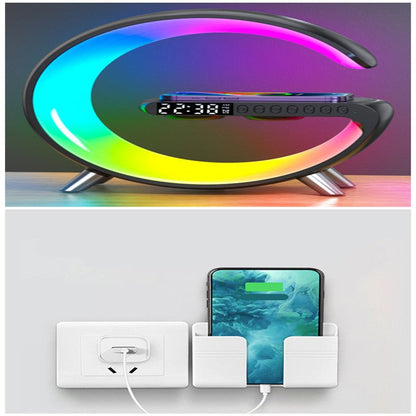 2023 New Intelligent G Shaped LED Lamp Bluetooth Speake Wireless Charger Atmosphere Lamp App Control For Bedroom Home Decor - myetyn