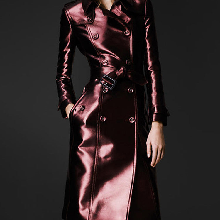 Women’s High-Fashion Slim Fit Leather Coat