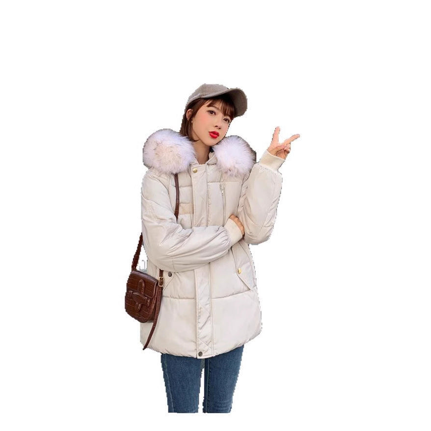 Women's Cotton-padded Coat Korean Big Fur Collar