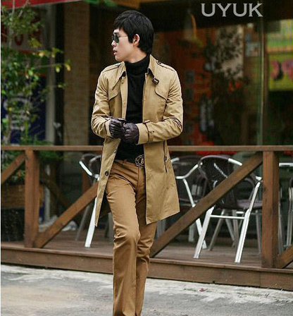 Korean Version Slim Fitting Single Breasted British Men's Coat - myETYN