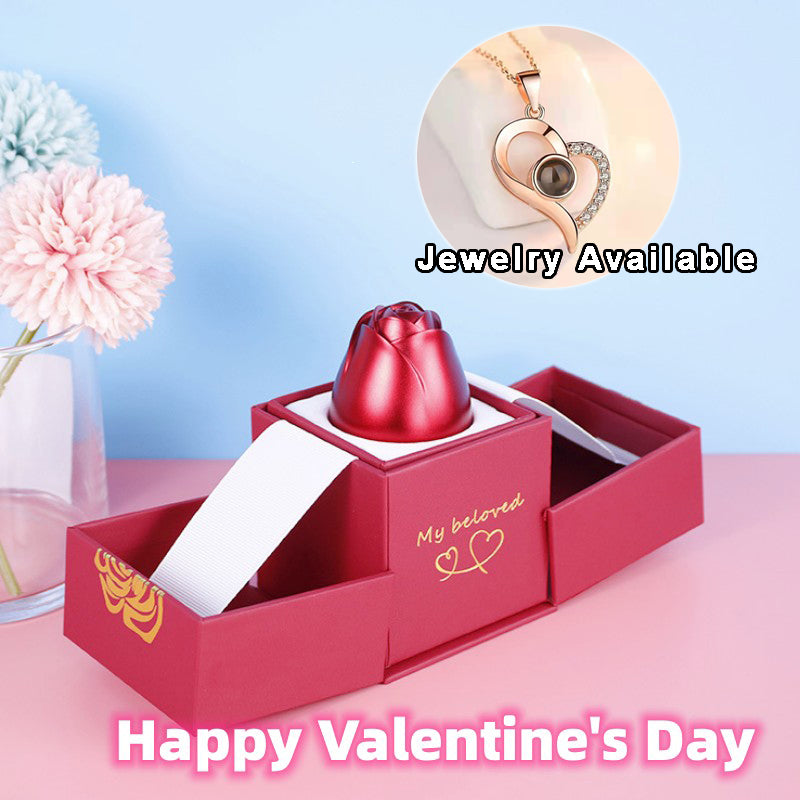 Hot Valentine's Day Gifts Metal Rose Jewelry Gift Box Necklace For Wedding Girlfriend Necklace Gifts - myETYN