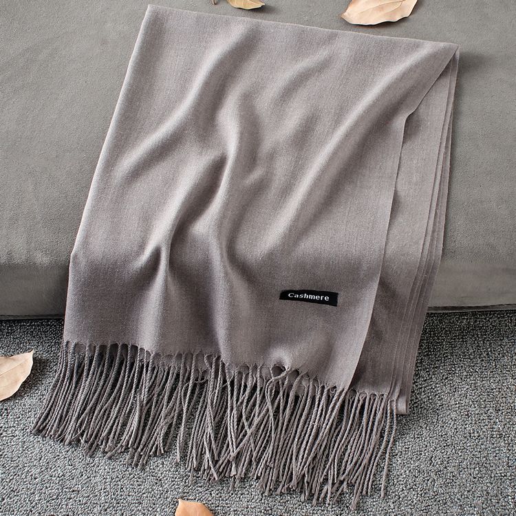 Fashion Simple Solid Color Tassel Scarf Shawl - myETYN