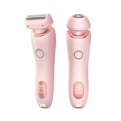 2 In 1 Hair Removal Epilator USB Rechargeable Trimmer Women Body Razor Face Leg Armpit Bikini Hand Pubic Shaver Hair Remover - myetyn