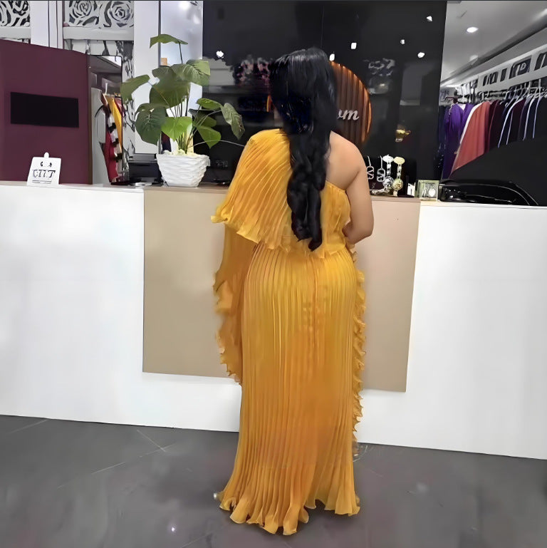 Fashionable One-Shoulder Elegant Evening Dress