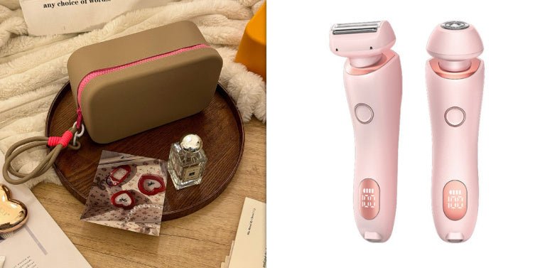 2 In 1 Hair Removal Epilator USB Rechargeable Trimmer Women Body Razor Face Leg Armpit Bikini Hand Pubic Shaver Hair Remover - myetyn