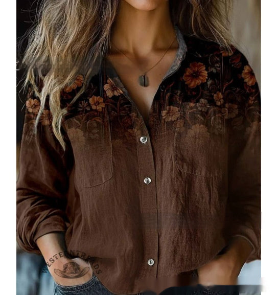 3D Printed Abstract Pattern Women's Long-Sleeved Blouse – Fashion Meets Comfort