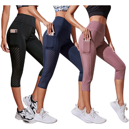 Pocket Slim Fit Cropped Yoga Pants - myETYN