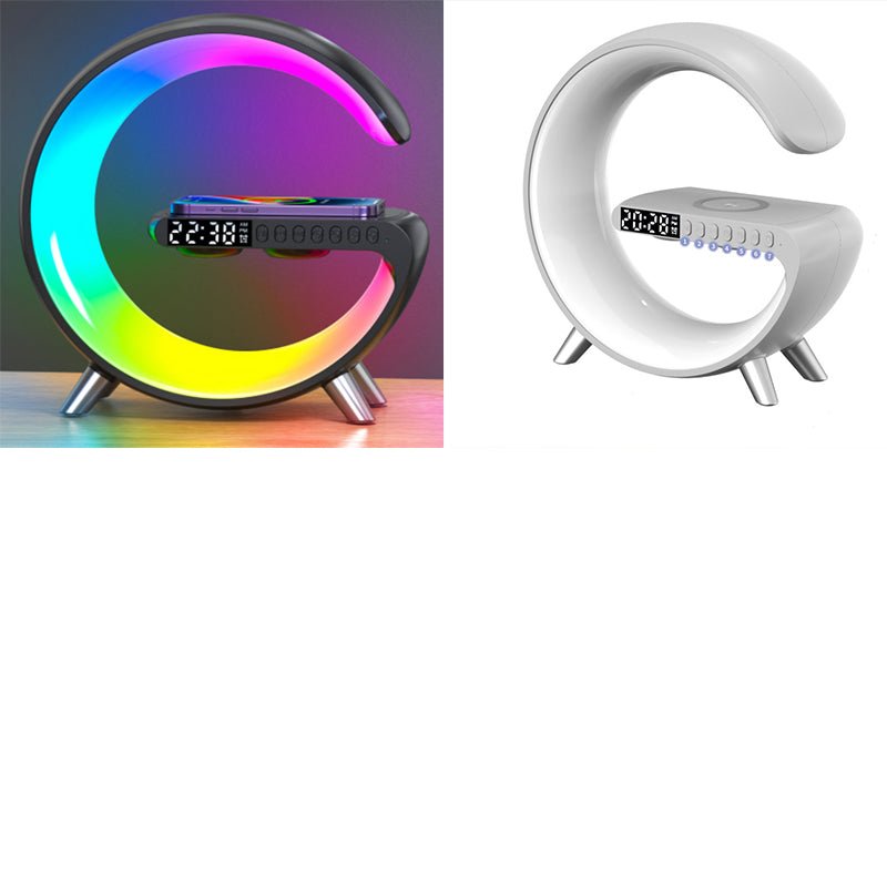 2023 New Intelligent G Shaped LED Lamp Bluetooth Speake Wireless Charger Atmosphere Lamp App Control For Bedroom Home Decor - myetyn