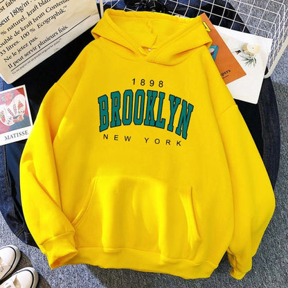 1898 Brooklyn New York Printed Women Hoodie - myetyn