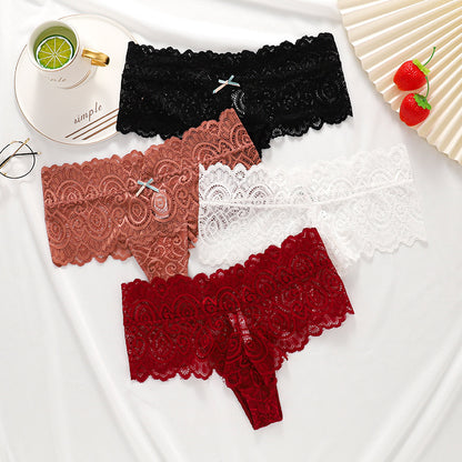 Women's Fashion Casual Solid Color Lace Shorts - myETYN