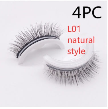 Reusable 3D Mink Lashes Natural False Eyelashes Self Adhesive Fake Glue Free Makeup Eyelash Extension Silk