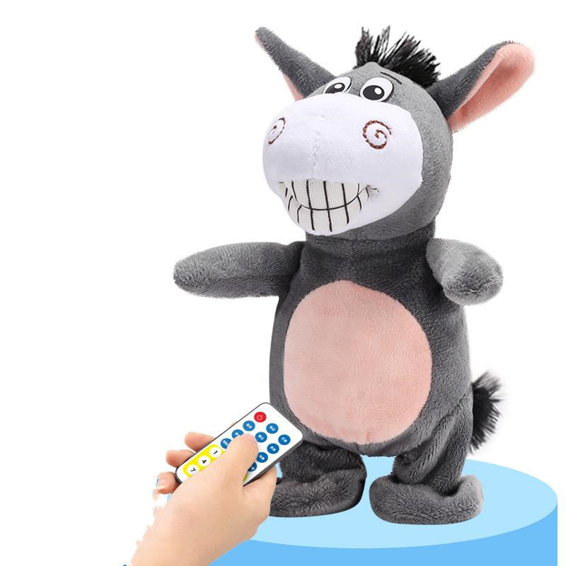 Electronic Robot Donkey Remote Control Kids Plush Toy Speak /walk/sing