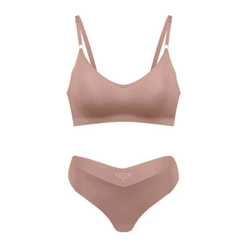 Women's V-neck Breathable Underwear Bra Panties Set