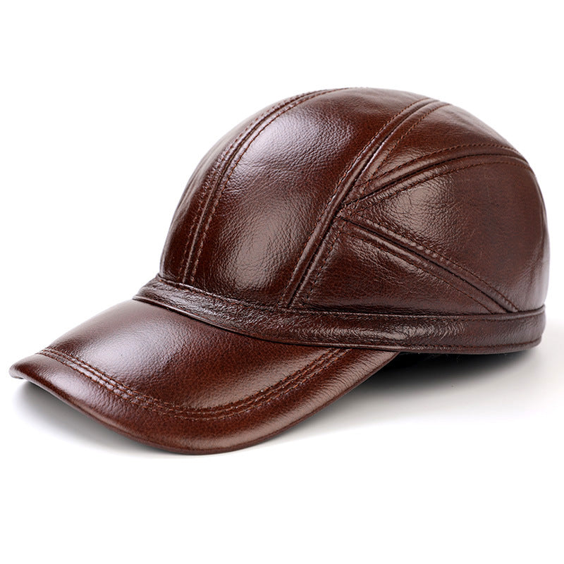 Men's cap first layer leather baseball cap - myETYN