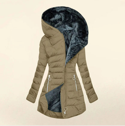 Women's Hooded Cotton Blend Zipper Jacket – Sweet Slim Fit Outerwear