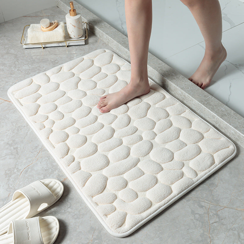 Pebble Stone Bathroom Carpet Toilet Floor Mat Door Mat