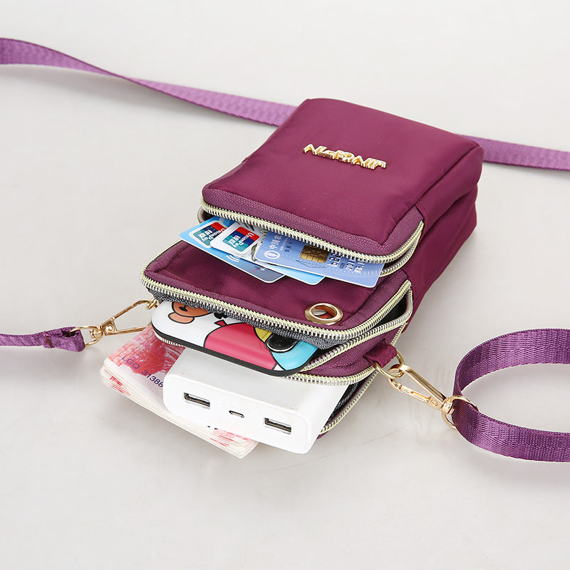 Mobile Phone Bag Women Shoulder Bag 3-layer Zipper Design Small Crossbody Shouder Bags Wallet Coin Purse - myETYN