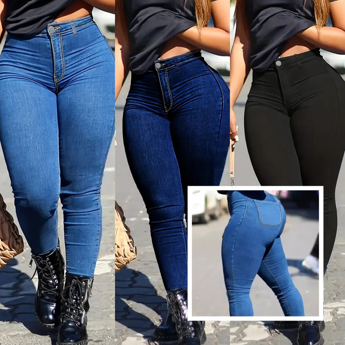Women’s High Waist Skinny Fit Denim Jeans – Spring & Autumn Essential
