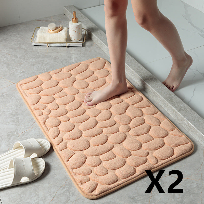 Pebble Stone Bathroom Carpet Toilet Floor Mat Door Mat