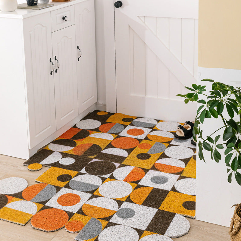 Non-slip Washable Hexagon Printed Custom Cut Doormat Carpet