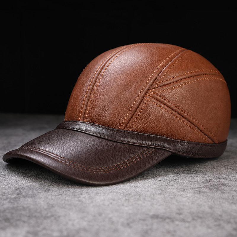 Men's cap first layer leather baseball cap - myETYN